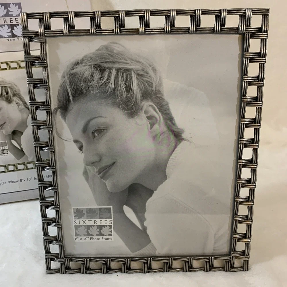Sixtrees 8x10 Pewter Weave Large‎ Metal Picture Photo Frame New With Open Box